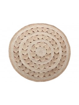 Alfombra de Yute redonda de gran calidad hecha a mano.