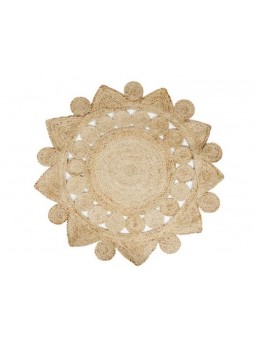 Alfombra de Yute redonda de gran calidad hecha a mano.