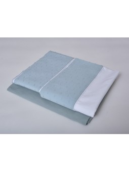 Set de Sábanas Estilo Lencero NE HOME con Plumeti - LLanes en blanco, beige natural y verde agua