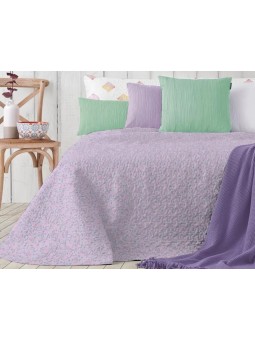 Colcha Lavanda de Manterol reversible de gran calidad