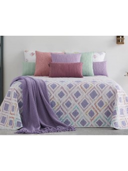 Colcha Lavanda de Manterol reversible de gran calidad