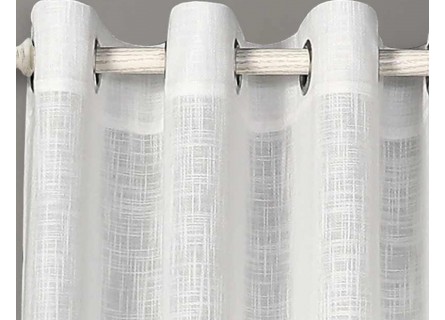 Cortina de estilo rústico, tejido de gran calidad tipo lino pero sin arrugas. Colores lisos: Blanco y Beige