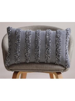 Cojín de 30x50 en color gris con textura, diseño moderno.