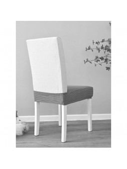 Cojín acolchado de silla o taburete ajustable sin tiras en color gris o beige.