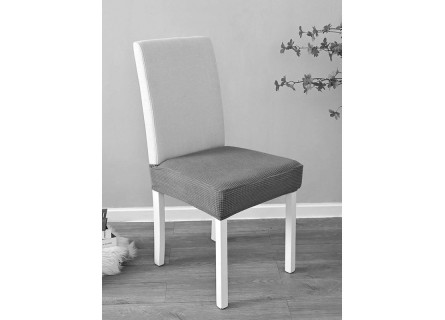 Cojín acolchado de silla o taburete ajustable sin tiras en color gris o beige.