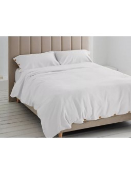 Funda nórdica de tejido de colcha en blanco de algodón con botones de estilo bambú