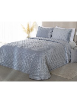 Edredón Pattaya de Reig Marti tejido en terciopelo con bodoque bordado en color azul