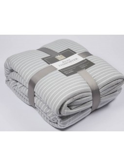 Edredón juvenil a rayas de tejido de punto de Jersey ideal para el Invierno. Burrito Blanco gran calidad.