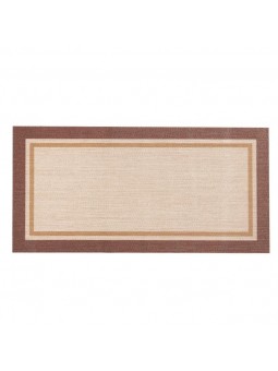 Alfombra de vinilo de buena calidad y a buen precio en color marrón y beige.