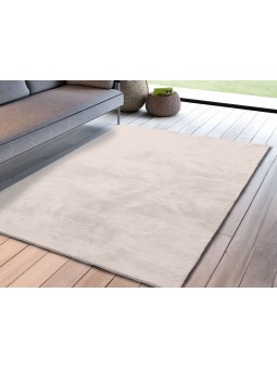 Alfombra super suave de pelo lavable y antideslizante de gran calidad en color blanco.