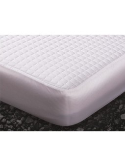 Protector de colchón impermeable de algodón ajustable como si fuera una bajera.