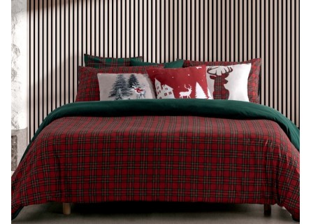 Funda nórdica de cuadró escocés ideal para Navidad e Invierno.