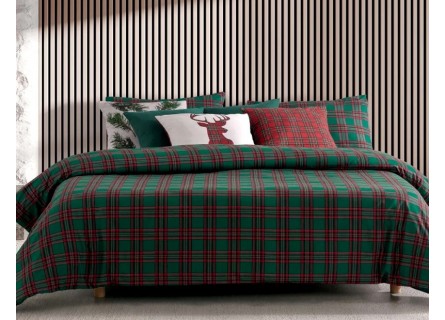 Funda nórdica de cuadró escocés ideal para Navidad e Invierno.