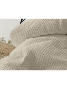 Funda nórdica de nido de abeja de gran calidad en color beigeTejido waffle.