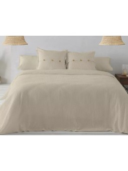 Funda nórdica de nido de abeja de gran calidad en color beigeTejido waffle.