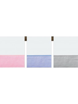 Set de sábanas cuadro vichy de gran calidad modelo Leo de NE HOME en color arena, rosa, azul y gris.