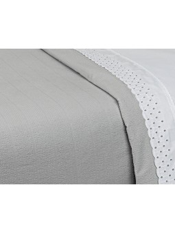 Funda nórdica Luzón de NE HOME en color gris de gran calidad estilo lencera en algodón