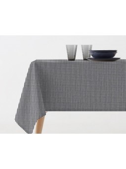 Mantel de cuadrito pequeño en negro de Manterol de gran calidad