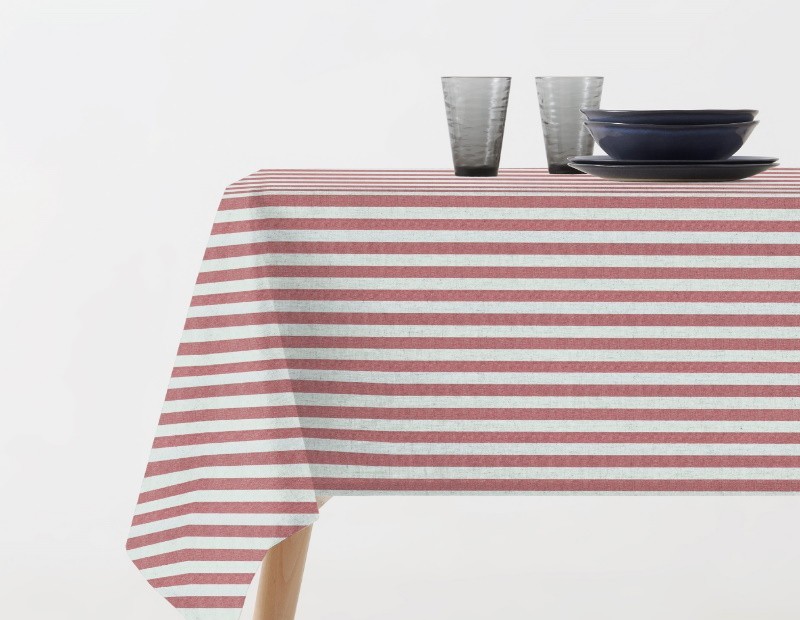 Mantel anti manchas ideal para cualquier hogar en color rojo para aportar un toque de color.