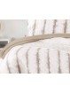 Colcha bouti reversible modelo Summer de Manterol en beige diseño rayas.