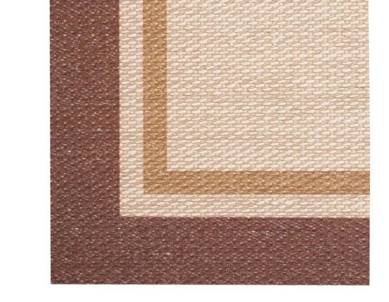 Alfombra de vinilo de buena calidad y a buen precio en color marrón y beige.