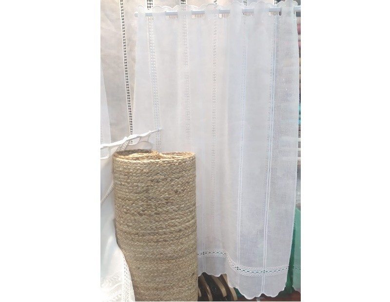 Cortina de hoja de ventana Alepo tipo tendina a medida en blanco