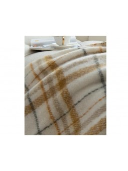 Manta plaid de cuadros para Invierno de 140x200 con tejido de borreguito
