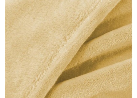 Manta plaid lisa de Invierno muy suave y calentita de gran calidad en color oro.