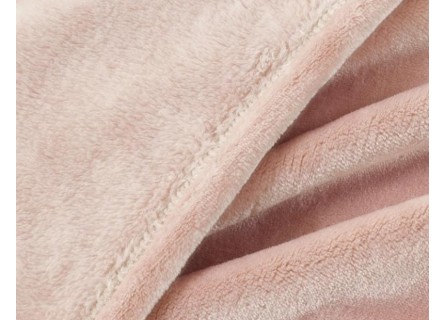 Manta plaid lisa de Invierno muy suave y calentita de gran calidad en color rosa.