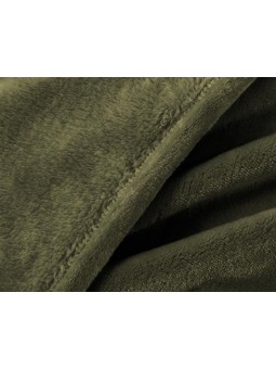 Manta plaid lisa de Invierno muy suave y calentita de gran calidad en color verde.