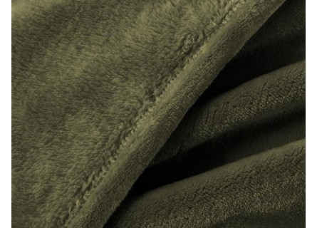 Manta plaid lisa de Invierno muy suave y calentita de gran calidad en color verde.