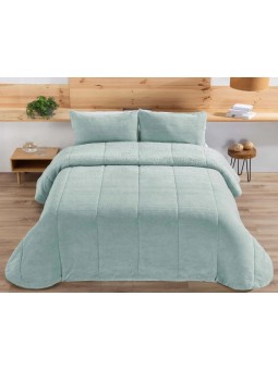 Edredón con borreguito en color verde agua de gran calidad perfecto para el frío. Modelo Riso Manterol