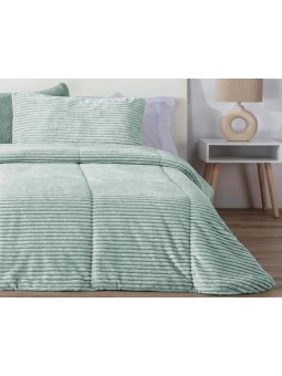 Edredón de borreguito en verde de gran calidad modelo Riso Manterol.