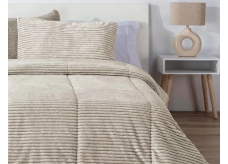 Edredón de borreguito en beige de gran calidad modelo Riso Manterol.