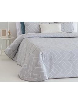 Edredón Camelia para Otoño e Invierno en color gris de dibujo geométrico con tejido de jacquard resistente y suave.