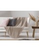 Manta para sofá o pie de cama en color lino de textura suave y ligera