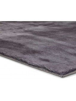 Alfombra en color liso de tejido extra suave en color gris oscuro antracita
