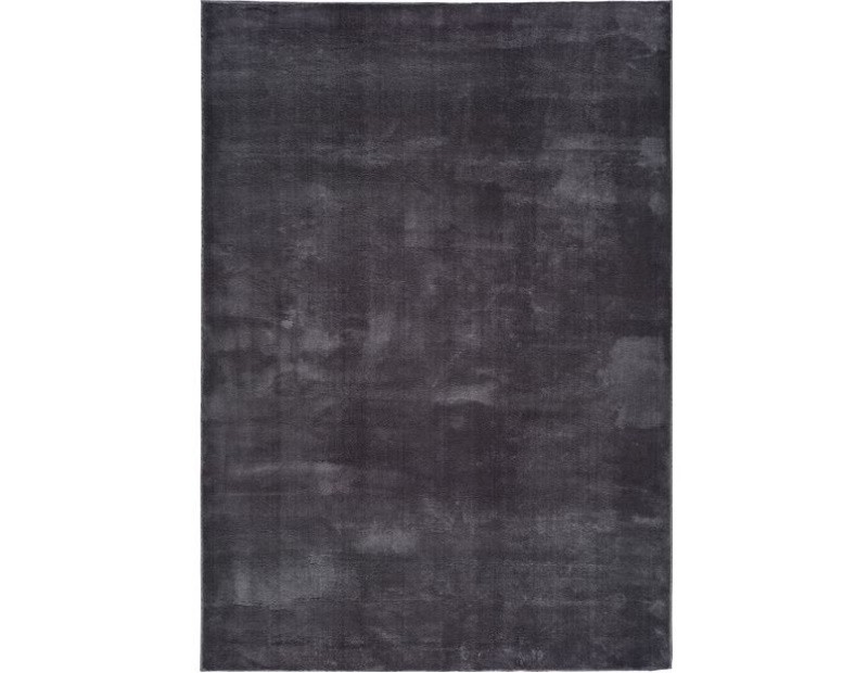 Alfombra en color liso de tejido extra suave en color gris oscuro antracita