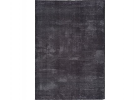 Alfombra en color liso de tejido extra suave en color gris oscuro antracita