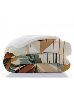 Edredón nórdico estampado en tonos verdes, mostazas y beige de gran calidad de la firma Naturals.