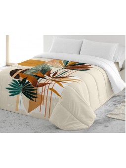 Edredón nórdico estampado en tonos verdes, mostazas y beige de gran calidad de la firma Naturals.