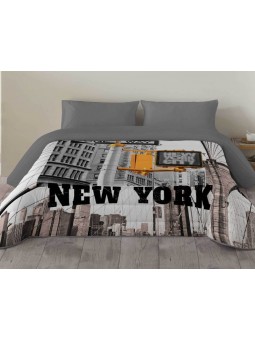 Edredón nórdico Brooklyn estampado con paisaje de New York.