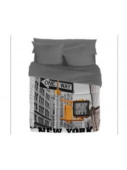 Edredón nórdico Brooklyn estampado con paisaje de New York.